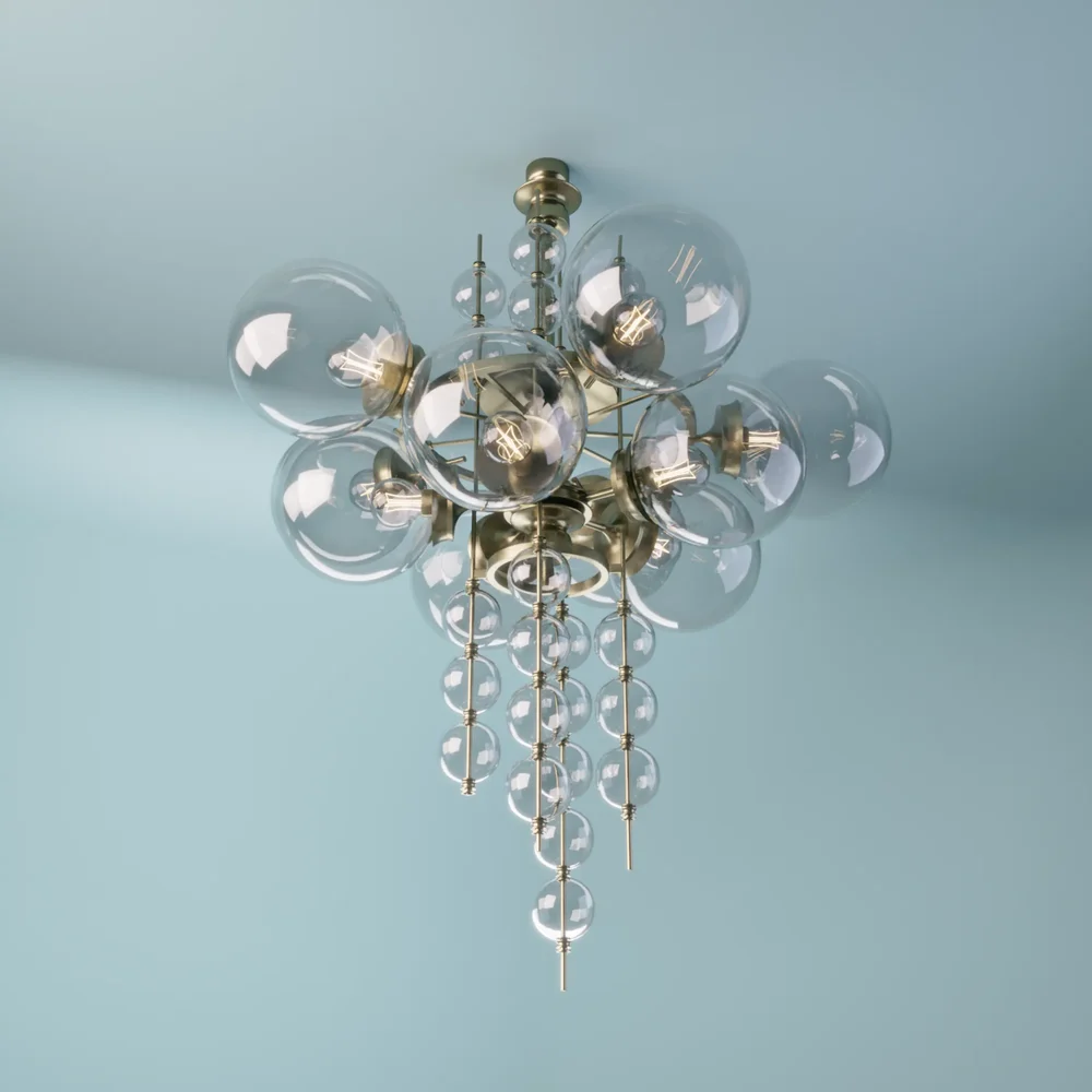 Antique Glass Orb Chandelier