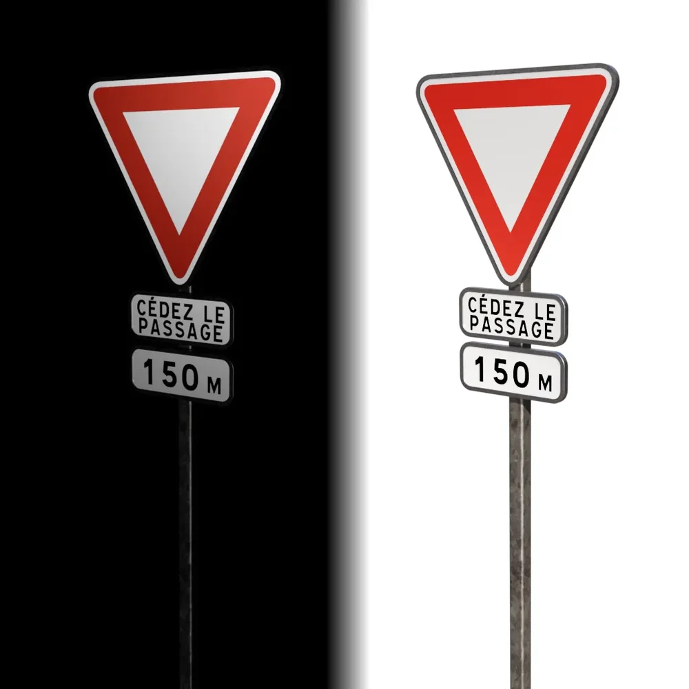 Road Sign Yield French Standard (Ab3a)