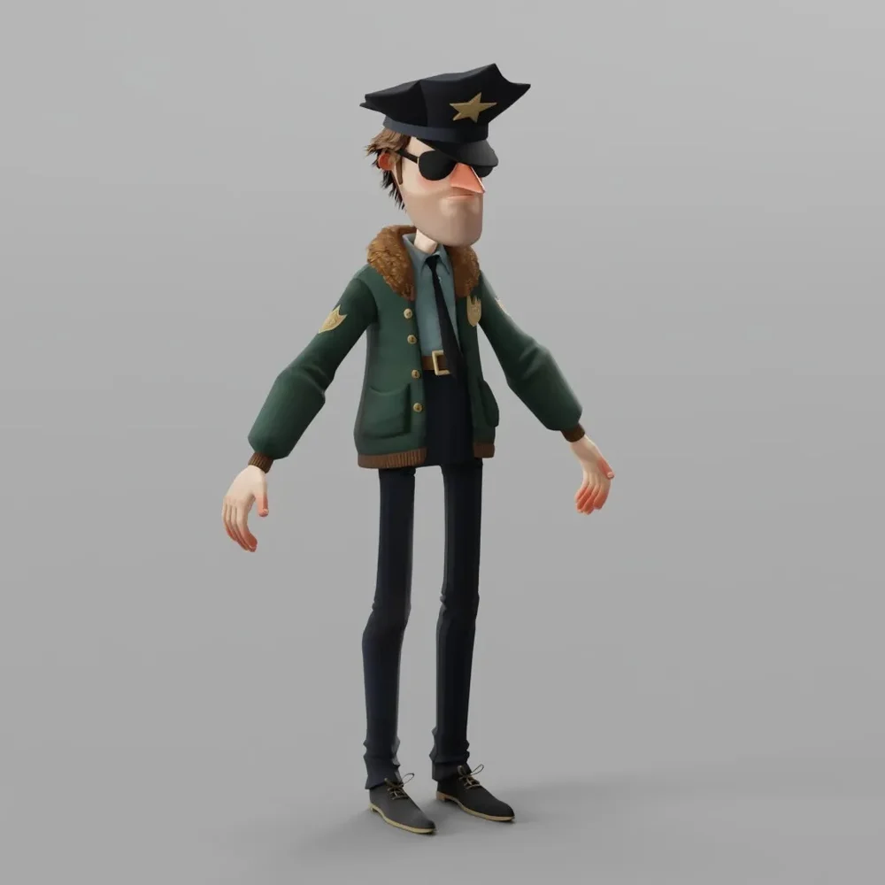 Thin Policeman Stylised Animated