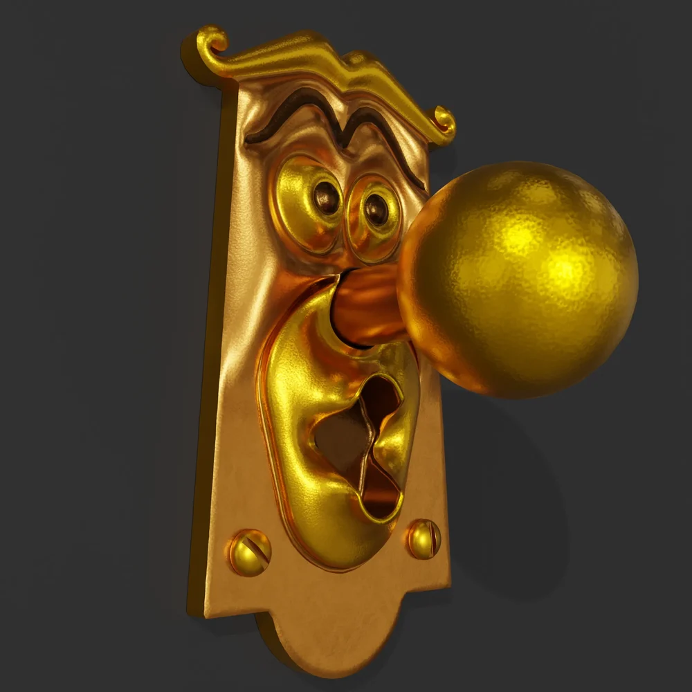 Comic Strike Plate With Doorknob