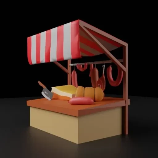 Low Poly Meat Shop