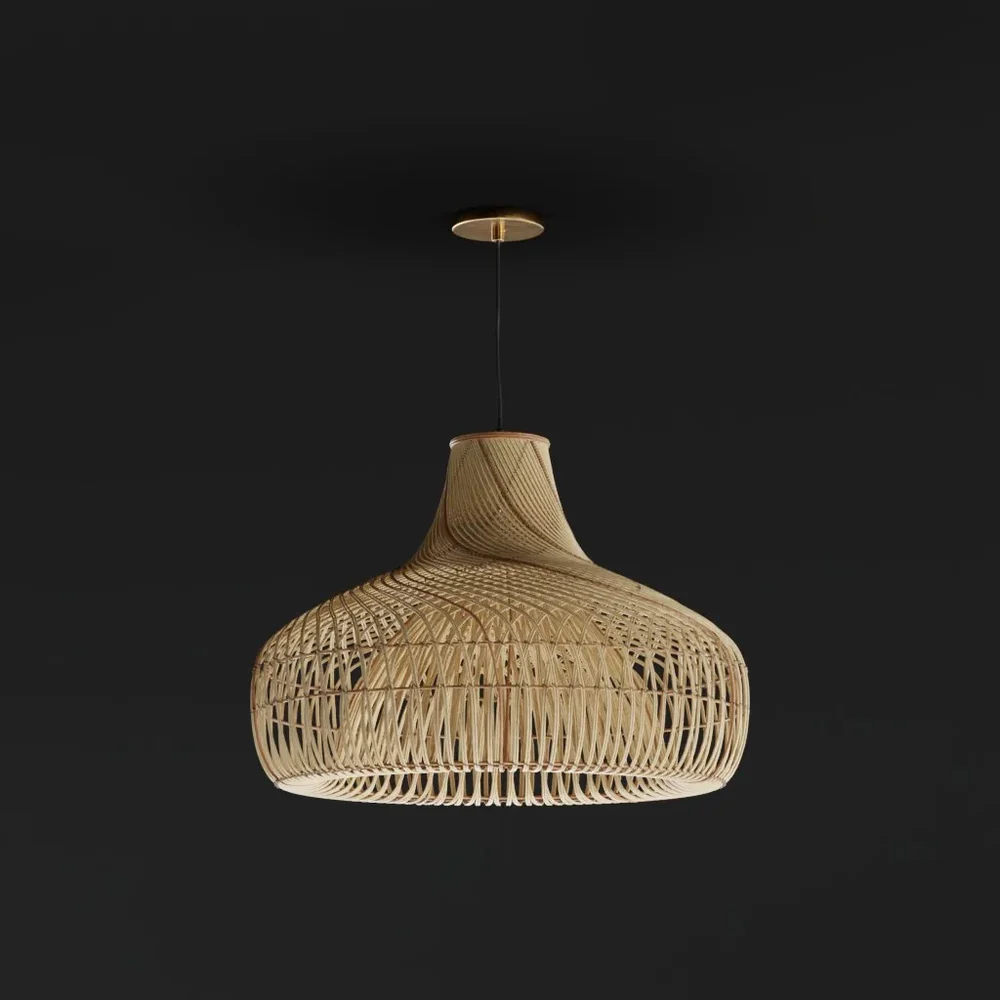 Curved Rattan Pendant Lamp