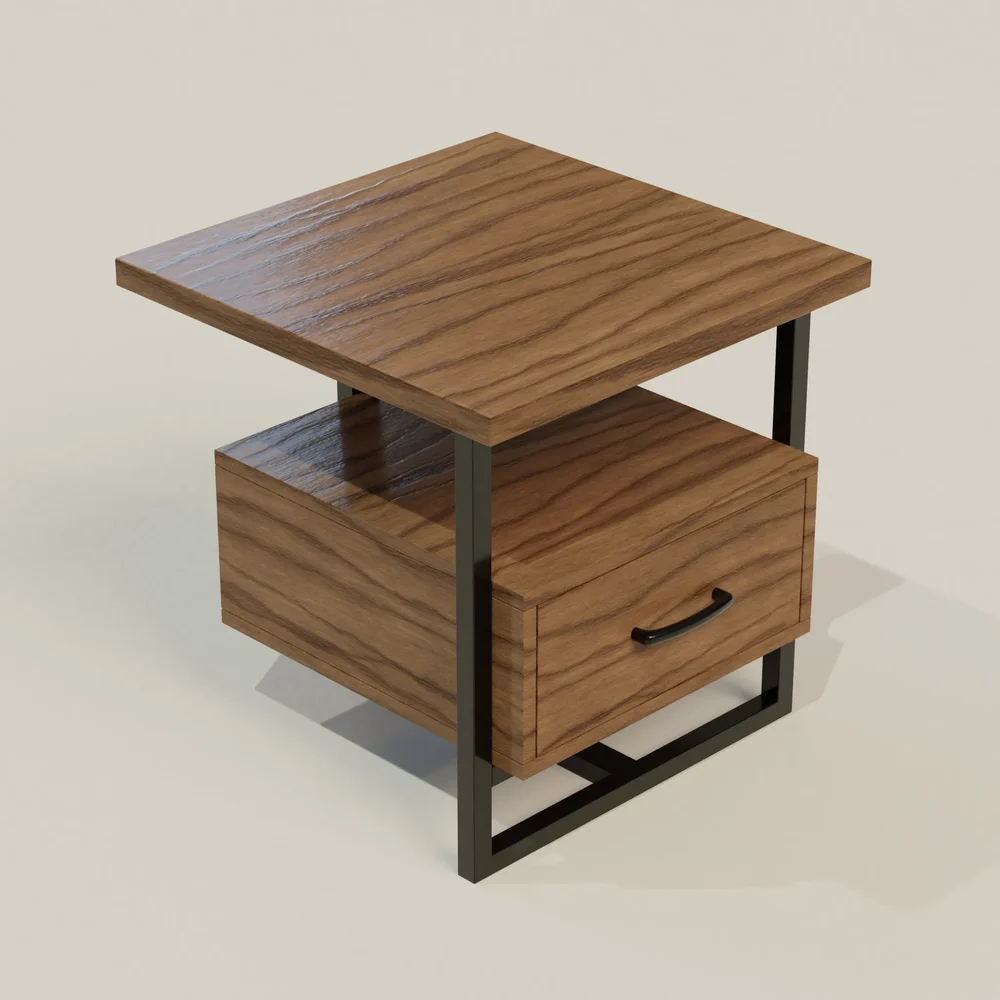 Sedley 22" Wide Walnut 1-Drawer Modern End Table