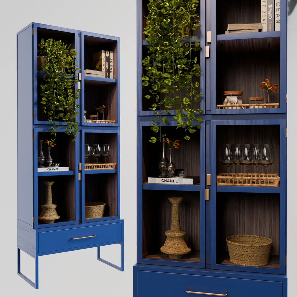 Navy Shelf Decor