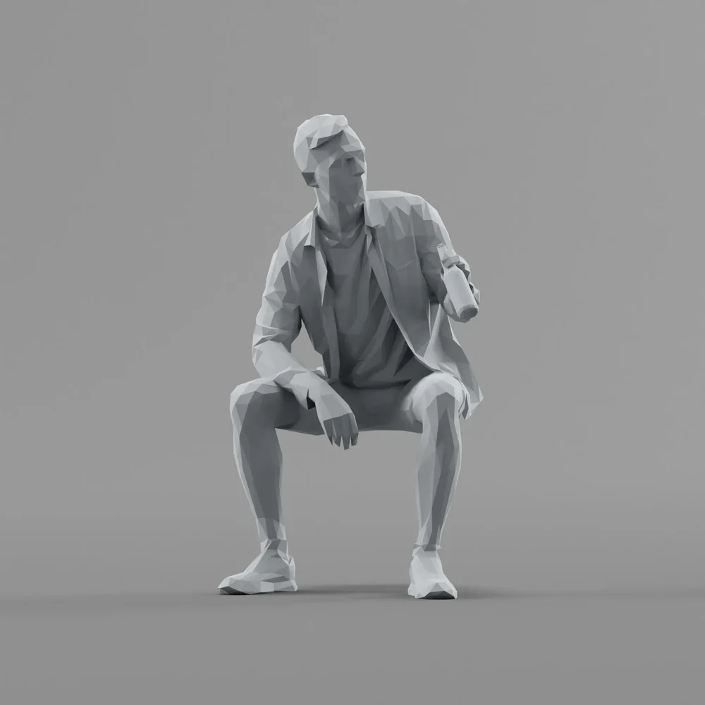 Lowpoly Male Sitting