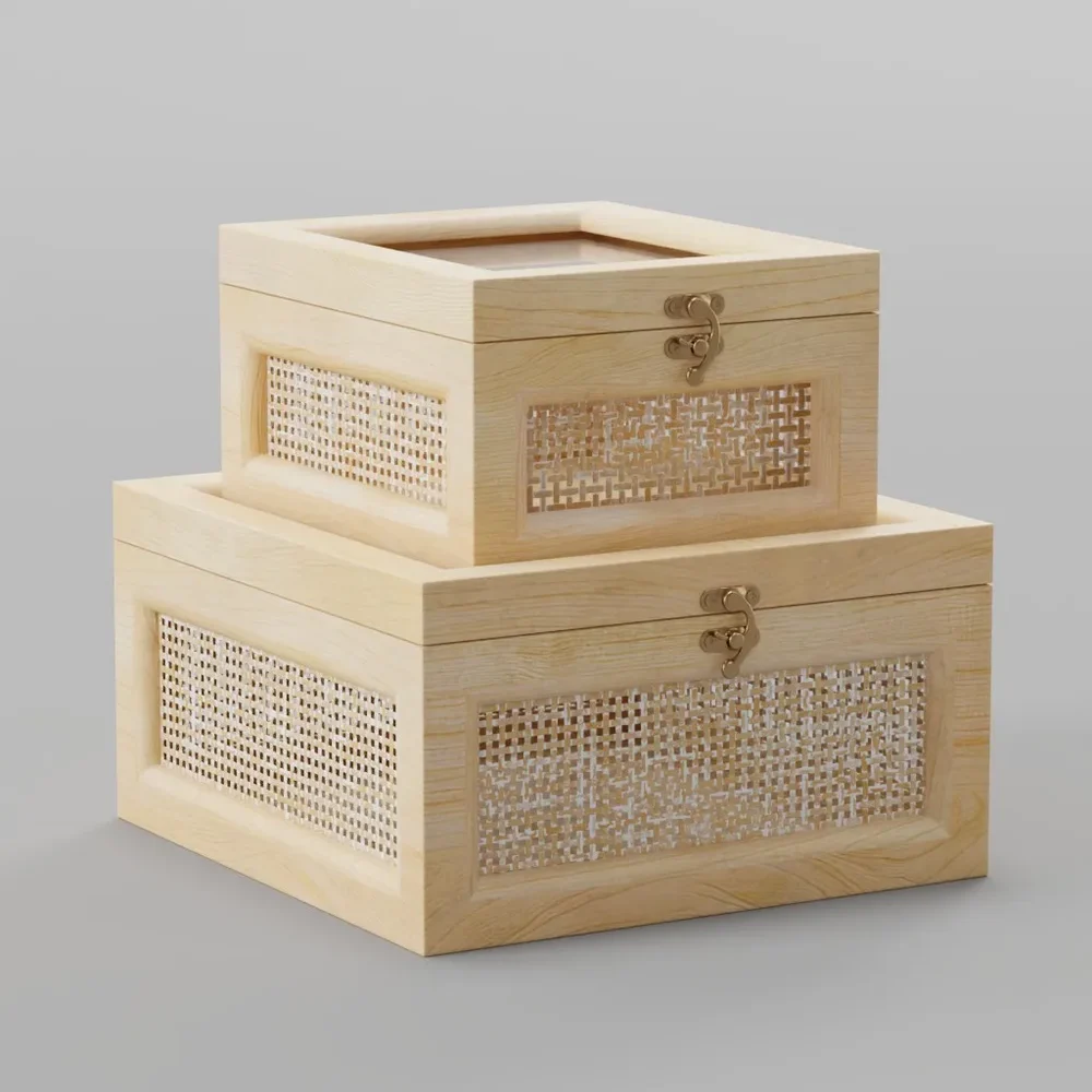 Woven Rattan Storage Boxes