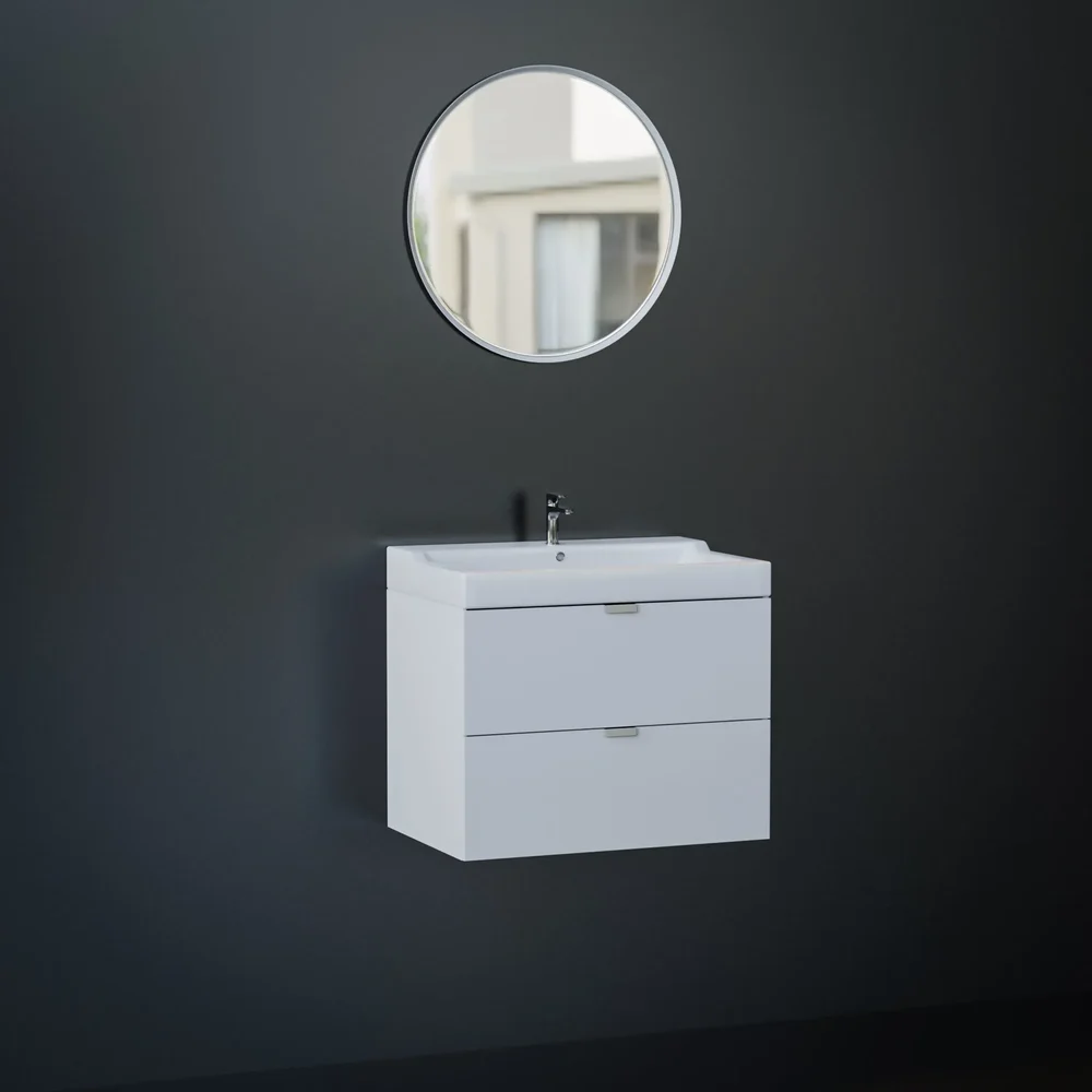 Bathroom Closet With Sink And Mirror
