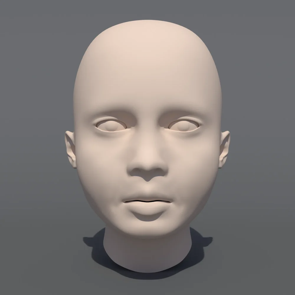Caucasian Girl Head Base Mesh