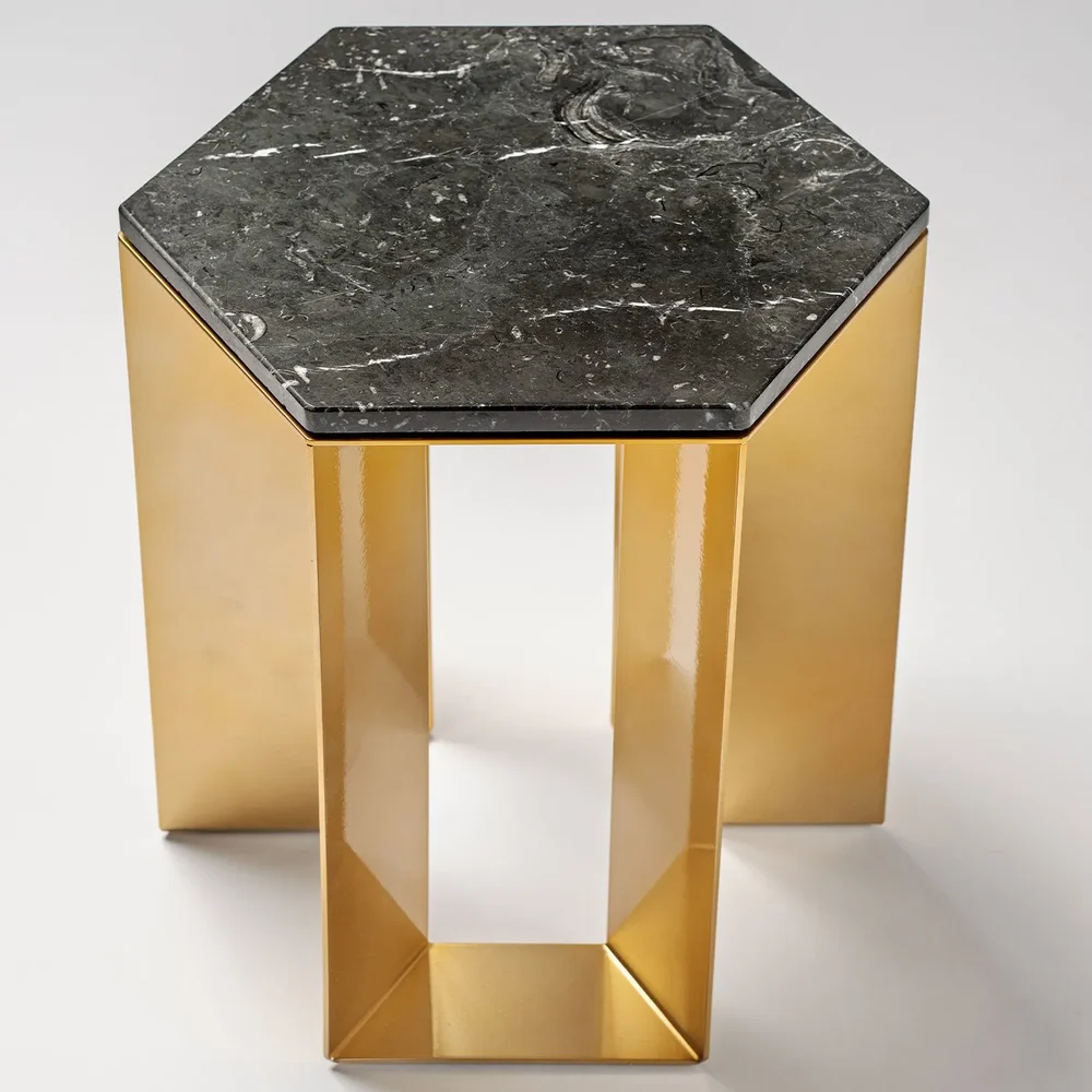 Alato Black And Gold Side Table