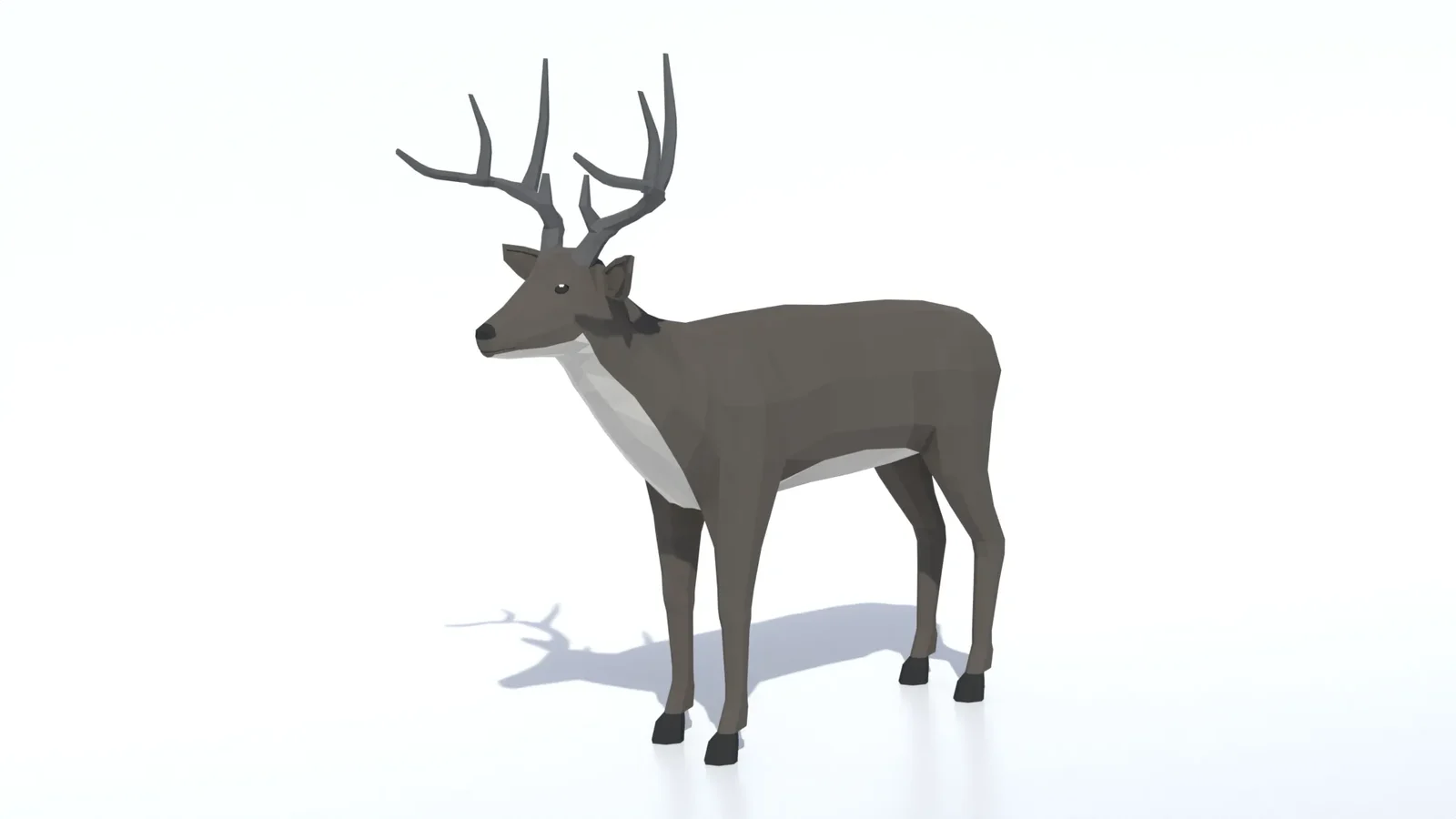 Low Poly White-Tailed Deer