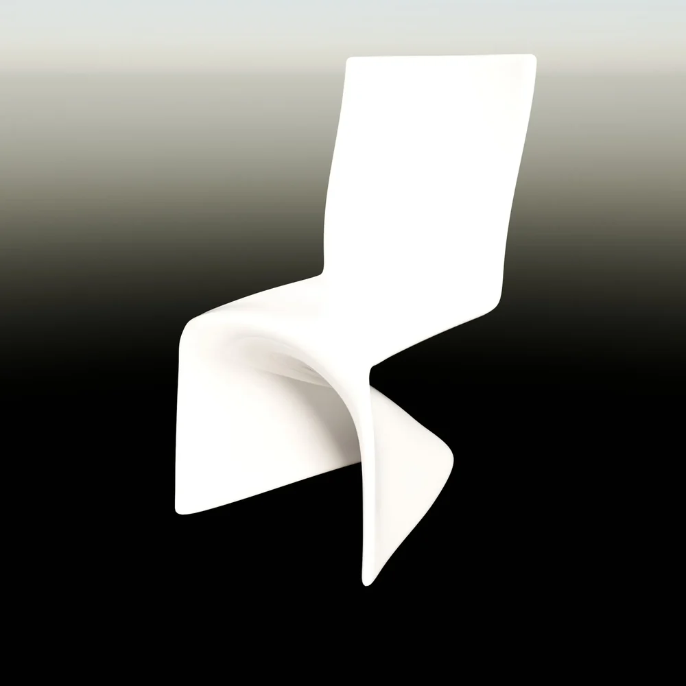 Curvy White Plastic Chair