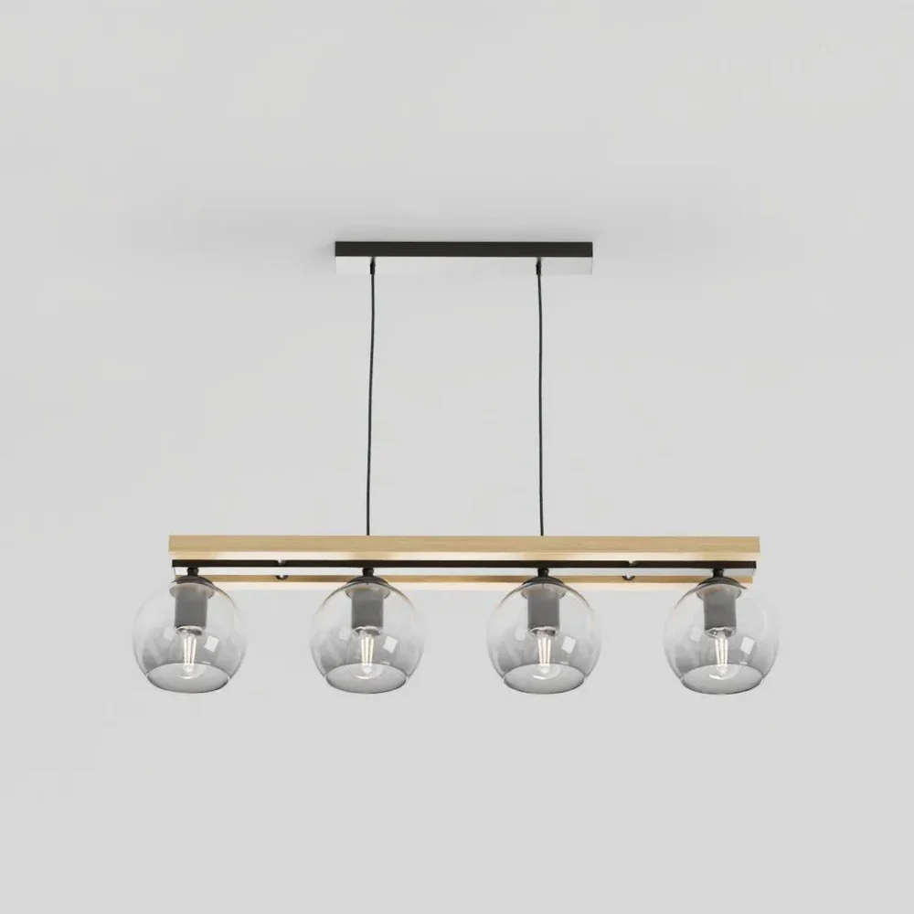 Industrial Wood And Steel Ceiling Light