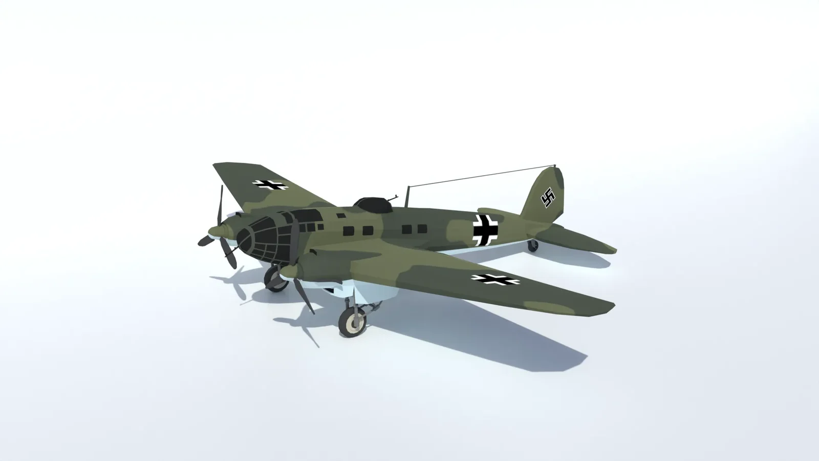 Low Poly Heinkel 111 H Airplane