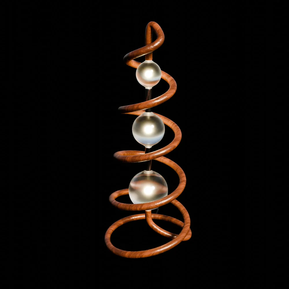 Abstract Modern Infinite Wooden Spiral Floor Lamp