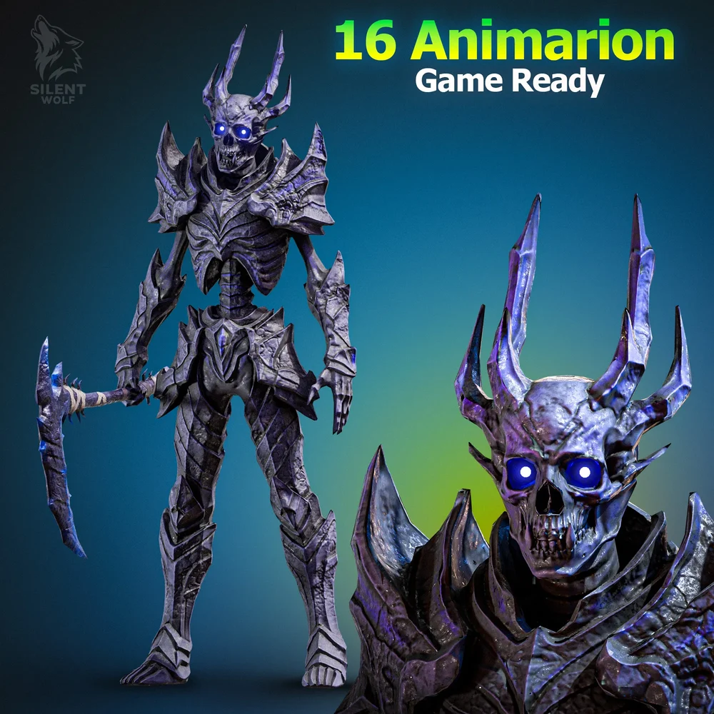Skeleton Warrior-Rigged-Animated