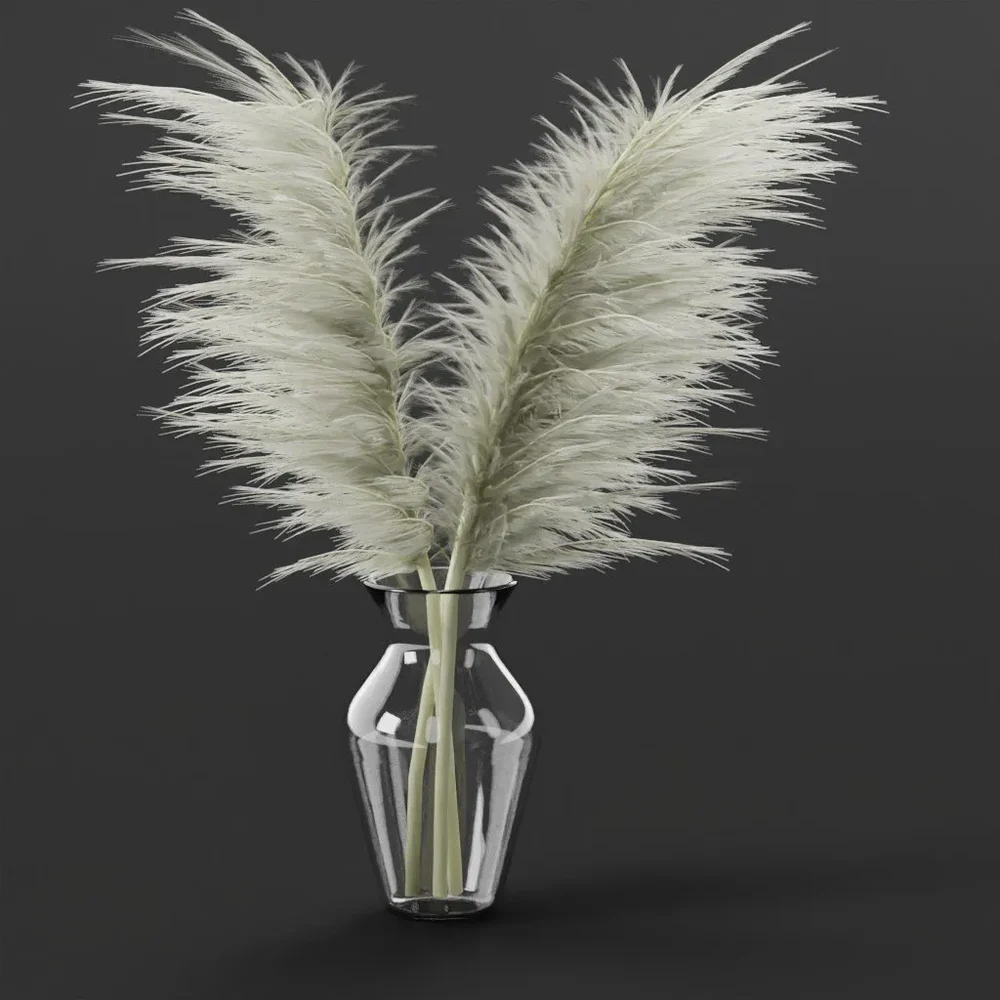 Pampass Grass In Glass Vase