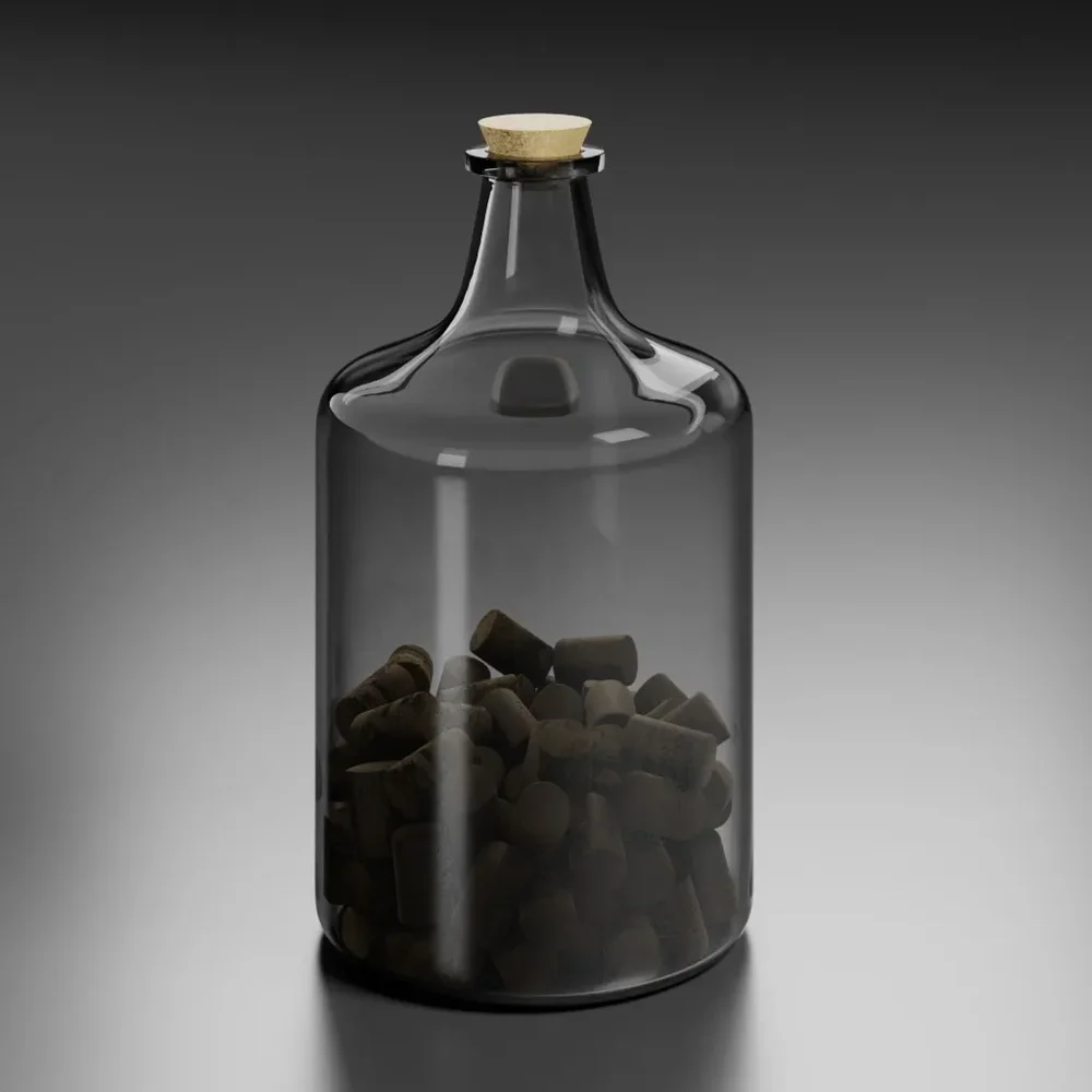 Translucent Glass Bottle With Corks