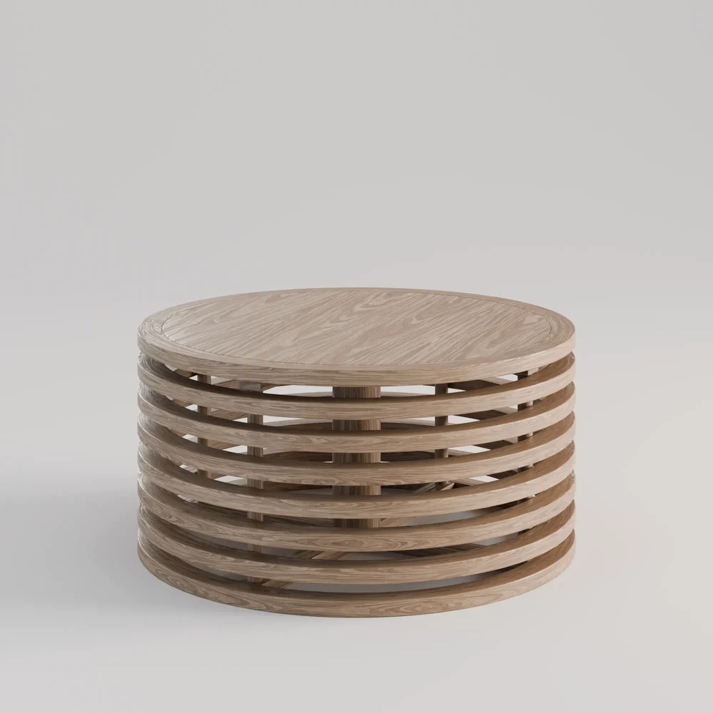 Circular Wood Coffee Table
