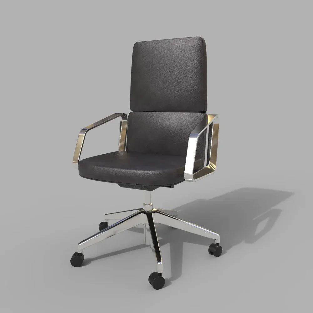 Las Lead Middle Chair Black Leather