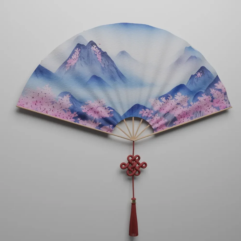 Traditional Chinese Paper Fan Wall Decoration