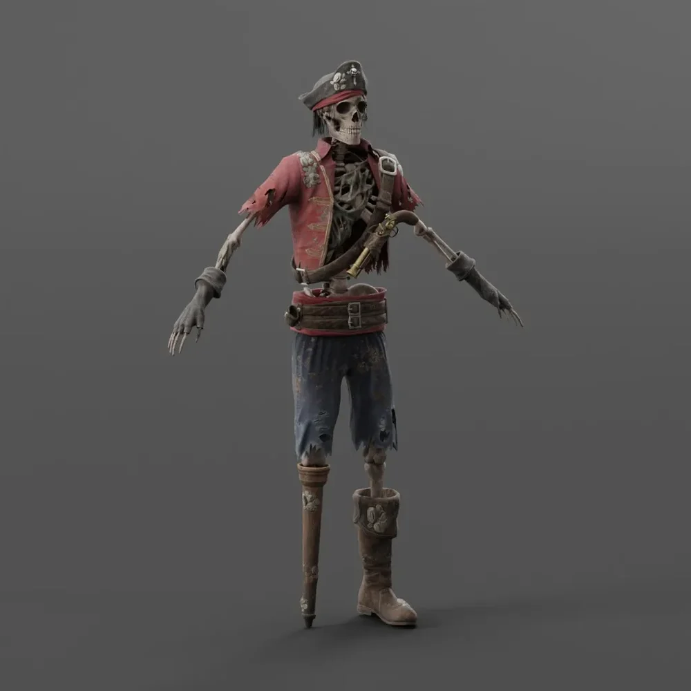 Dread Captain Skeleton Unrigged