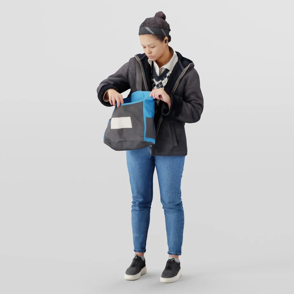 Girl Looking Inside Handbag