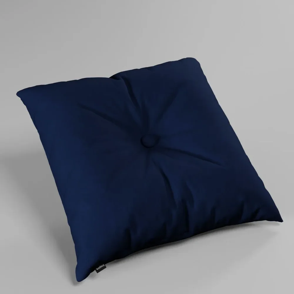 Blue velvet button cushion A 71dddcd8-a32b-4069-9305-0110a65f78e3