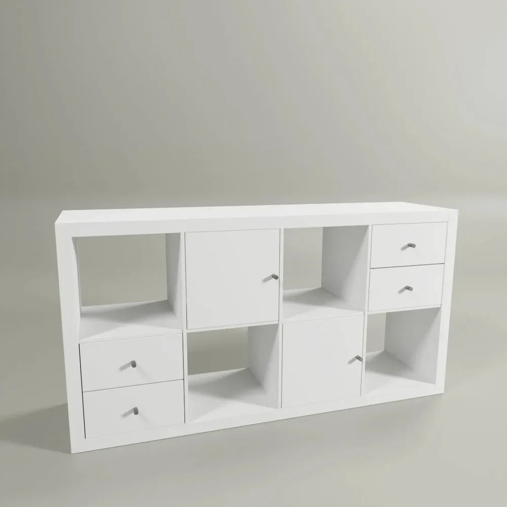 Ikea Kallax 147x77 White With 4 Insets