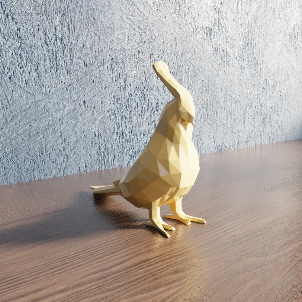 Low Poly Bird Sculpture