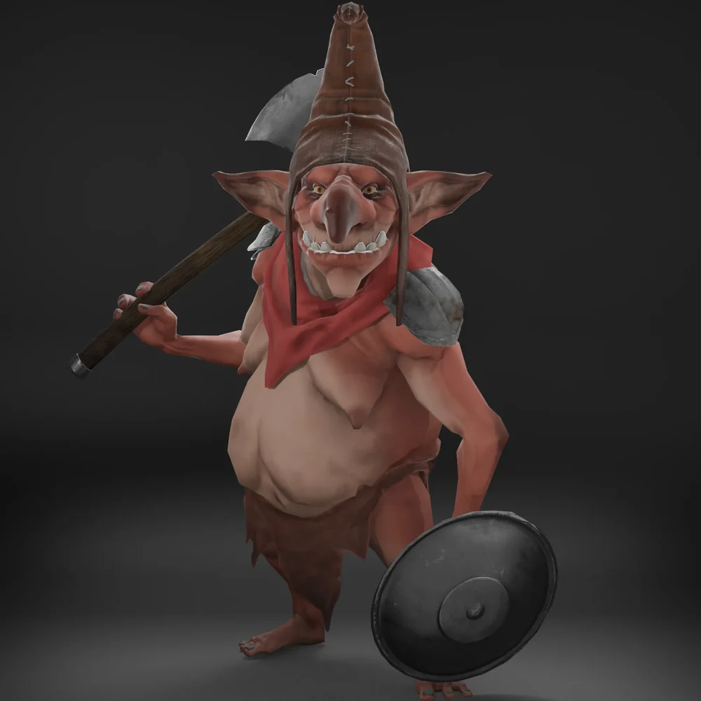 Red Goblin Armor Stylized - Rigged -Lowpoly