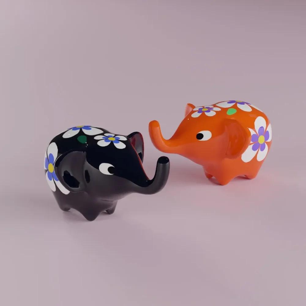Ceramic Elephant Figure