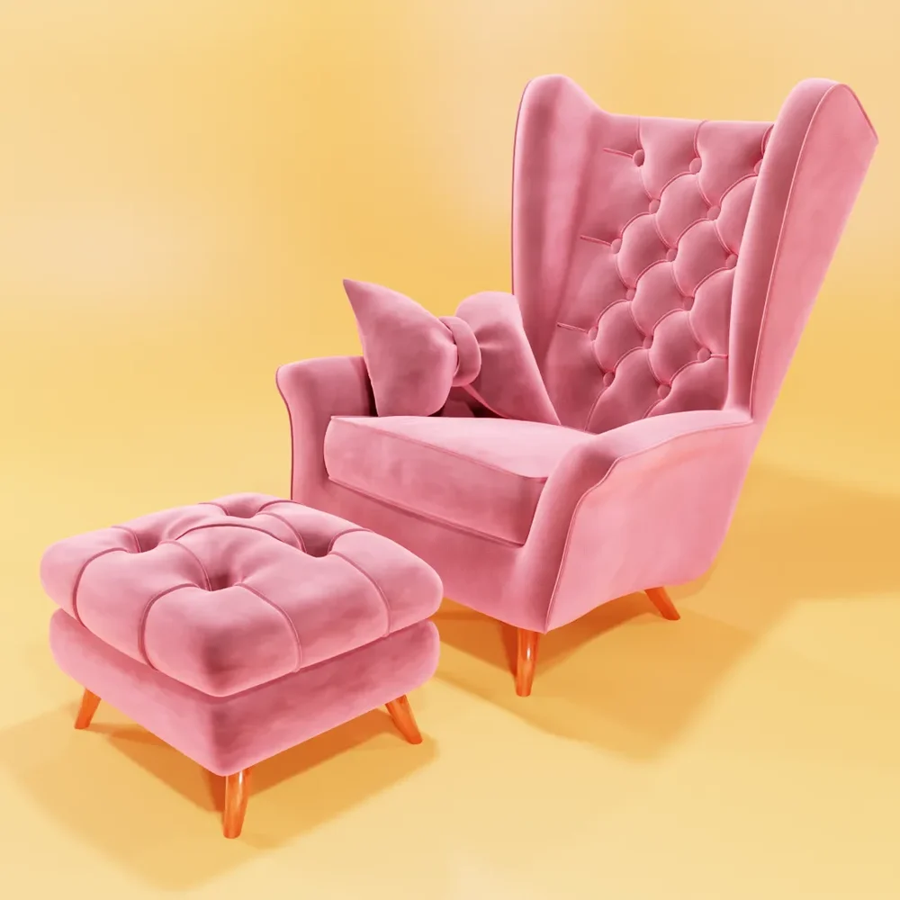 Pink Velvet Armchair