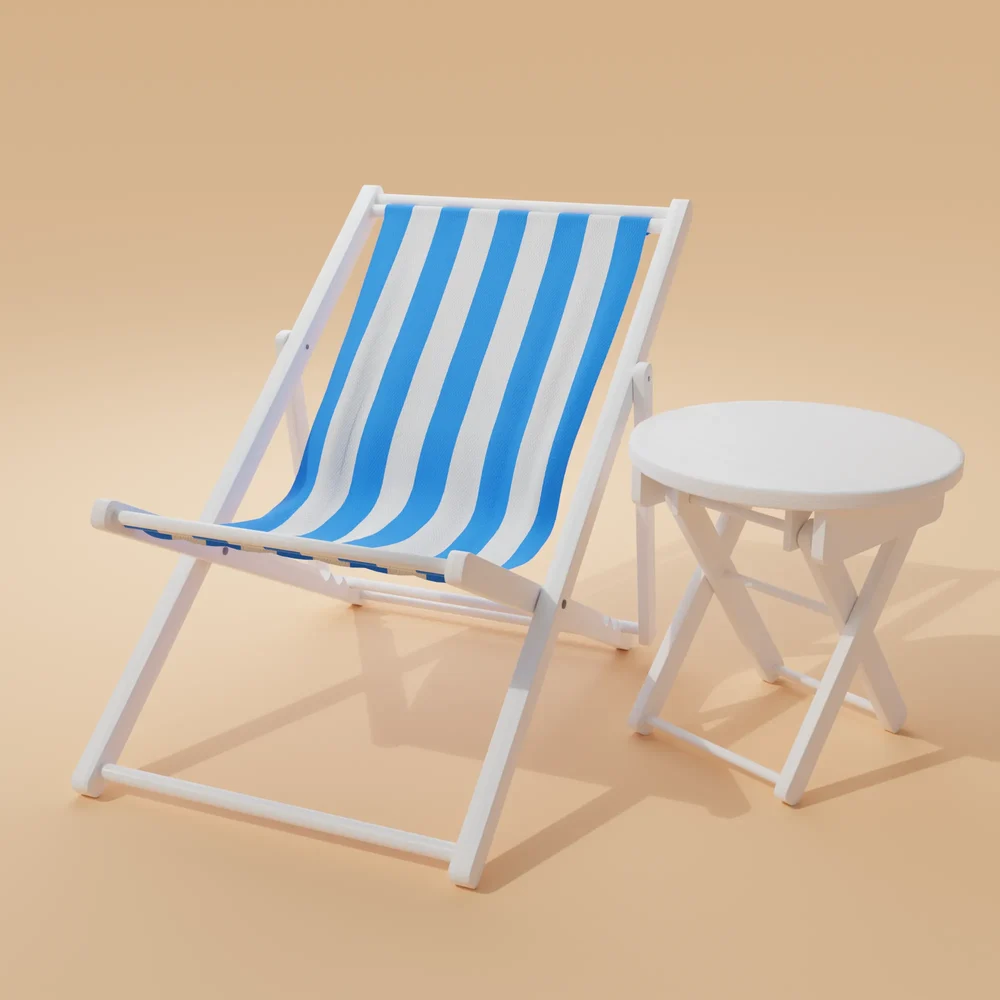 Blue Striped Beach Chair