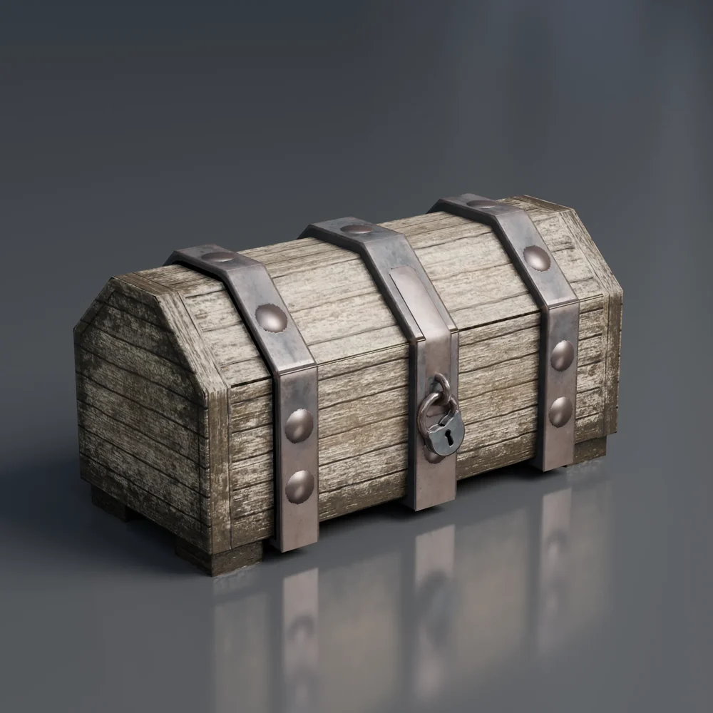 Medieval Wooden & Brass Kist