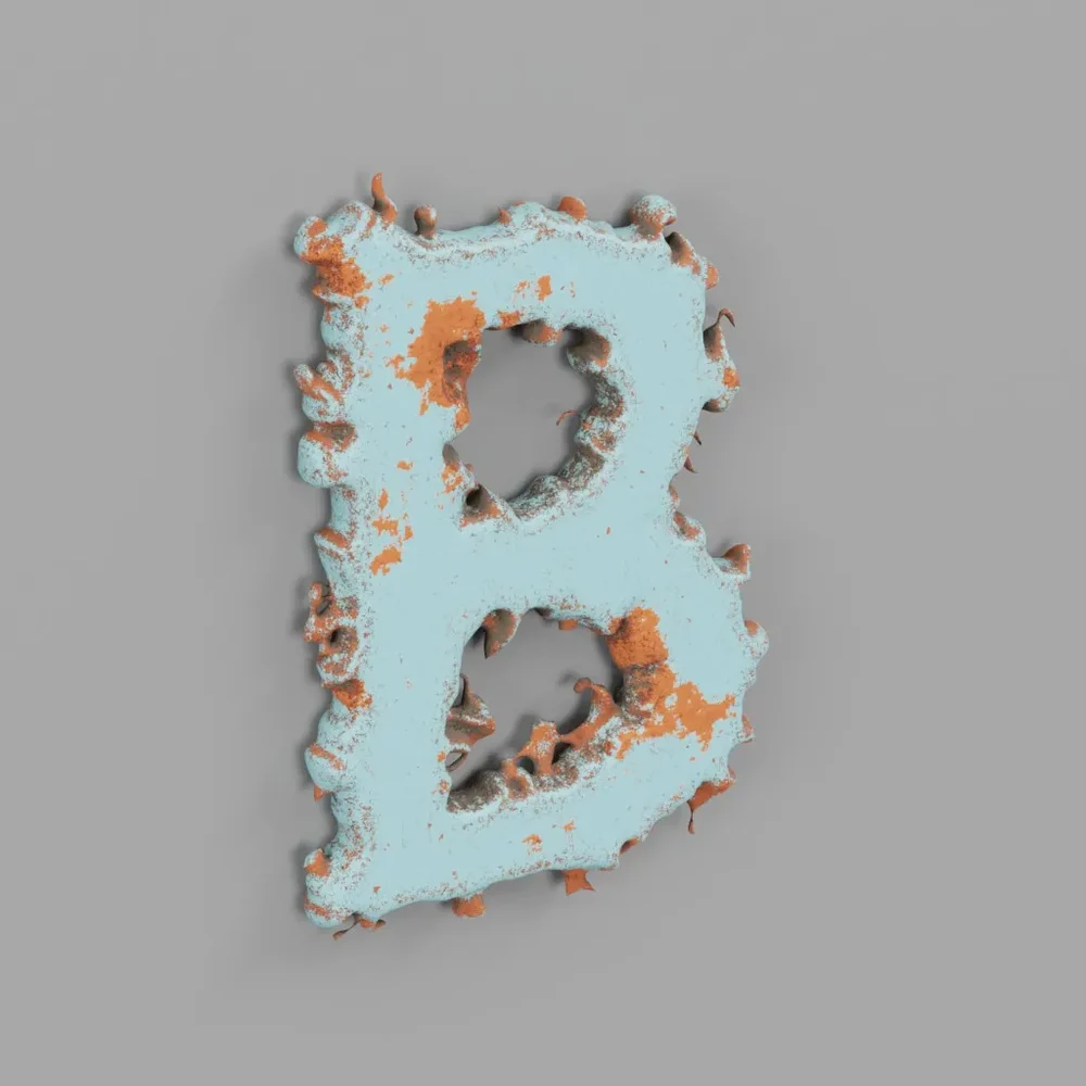 Rough Metal Letter B