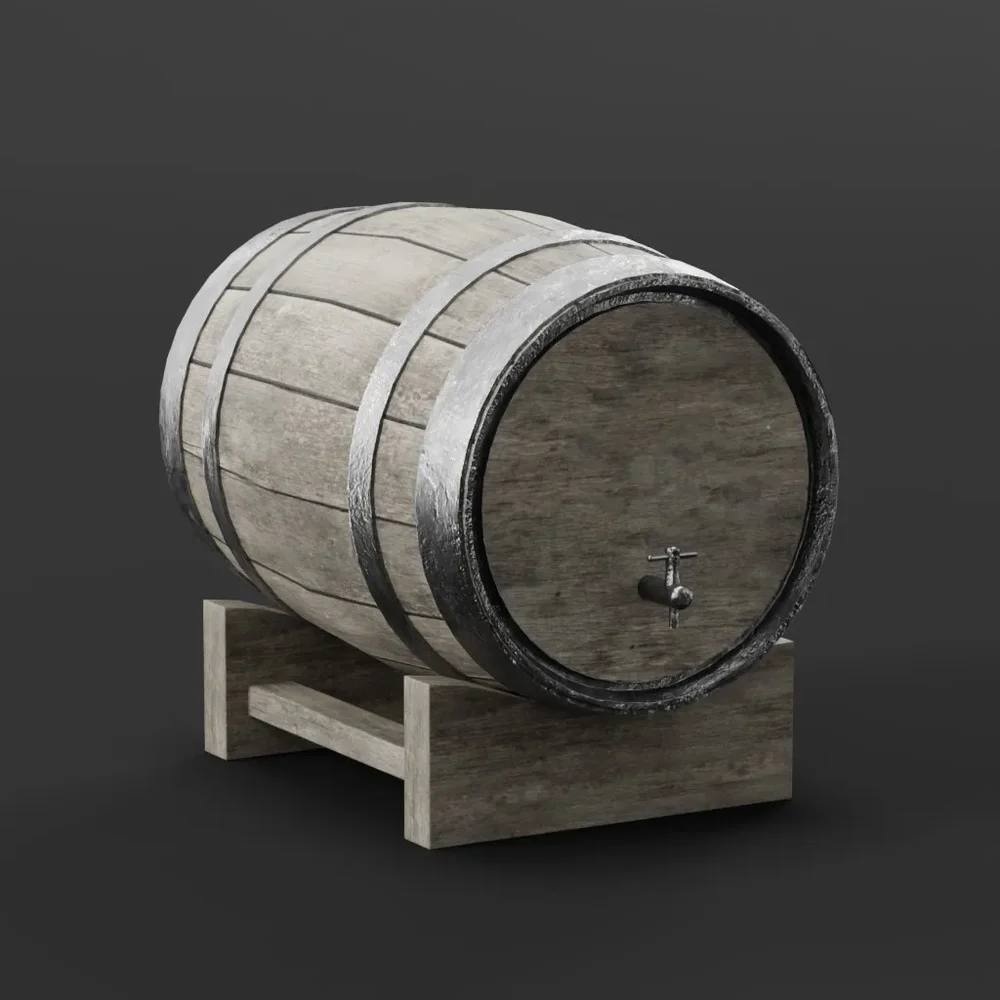Wooden Wine Barrel On Stand