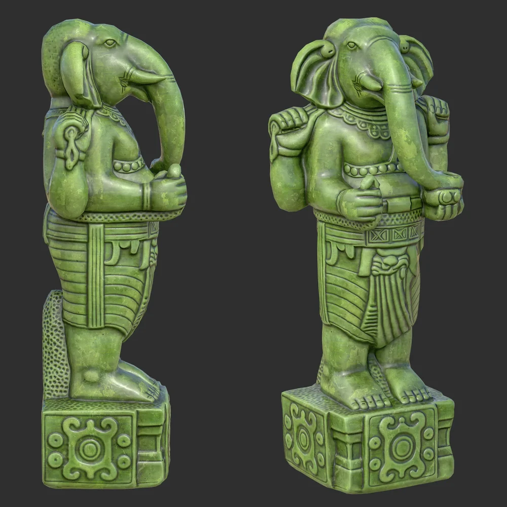 Standing Ganesha Statue Sacred Jade