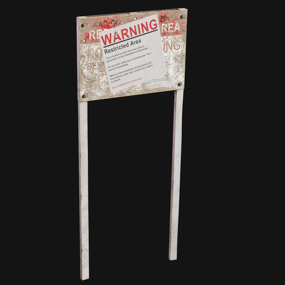Top-Secret Restricted Area Wood Sign Old