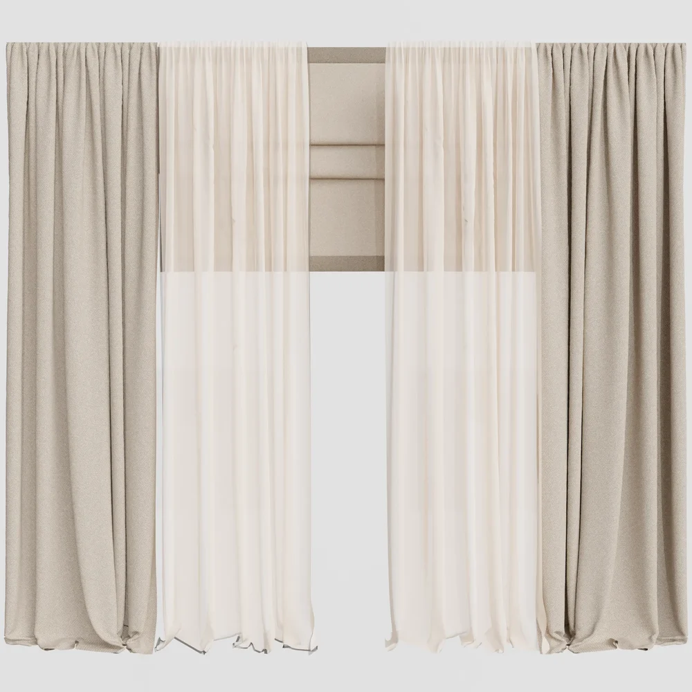 Gd Silk And Cotton Curtain Set