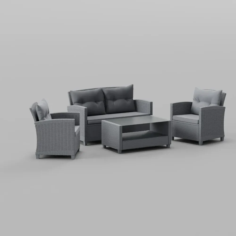Grey Rattan Seating Set