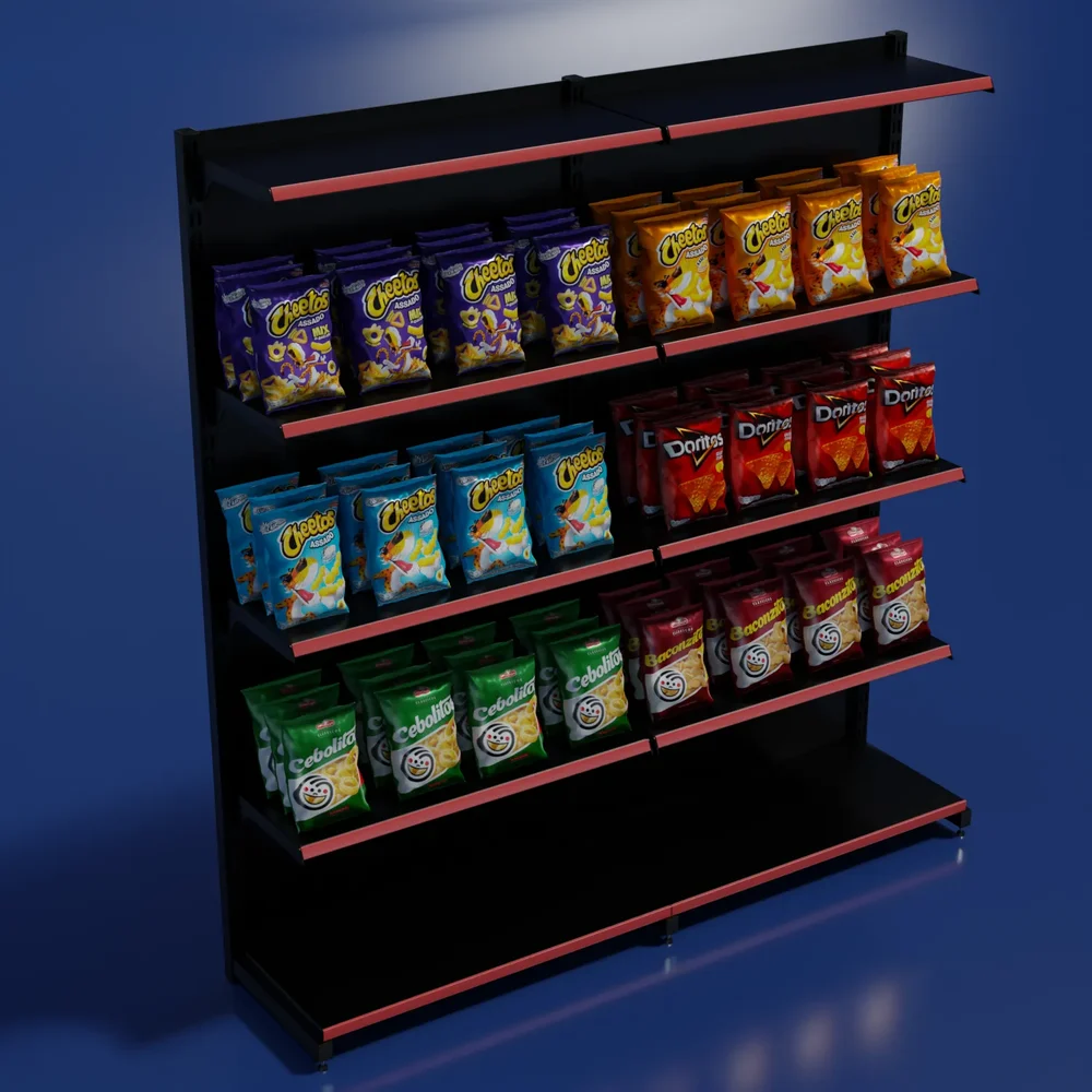 Supermarket Gondulas With Products