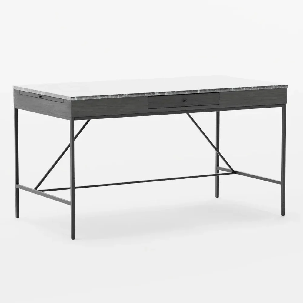 Firwin Marble Desk Black