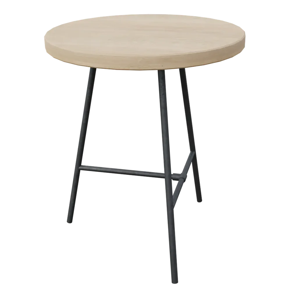 Clean Circular Table With Wooden Top