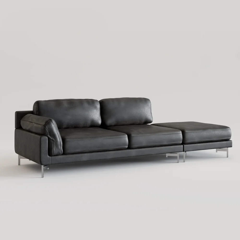 Black Leather Sofa, Cadorna
