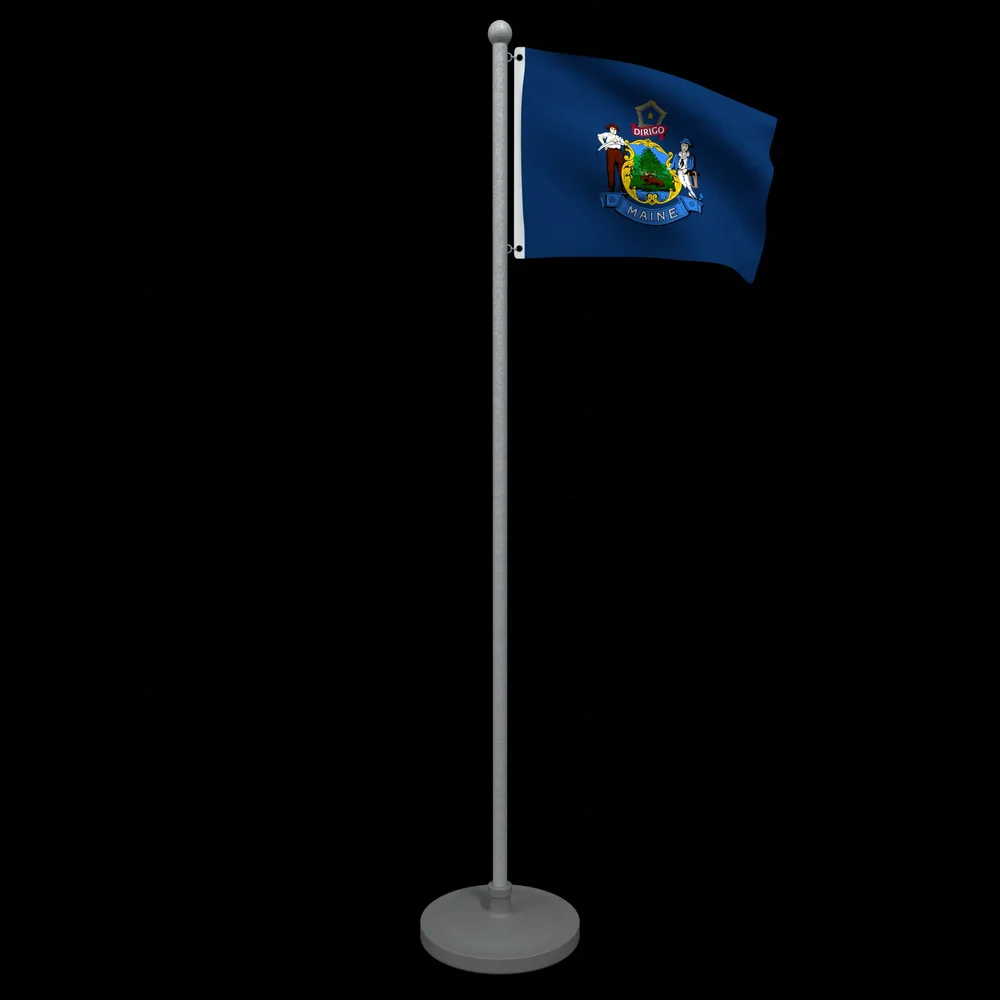 Animated Flag Of Maine State
