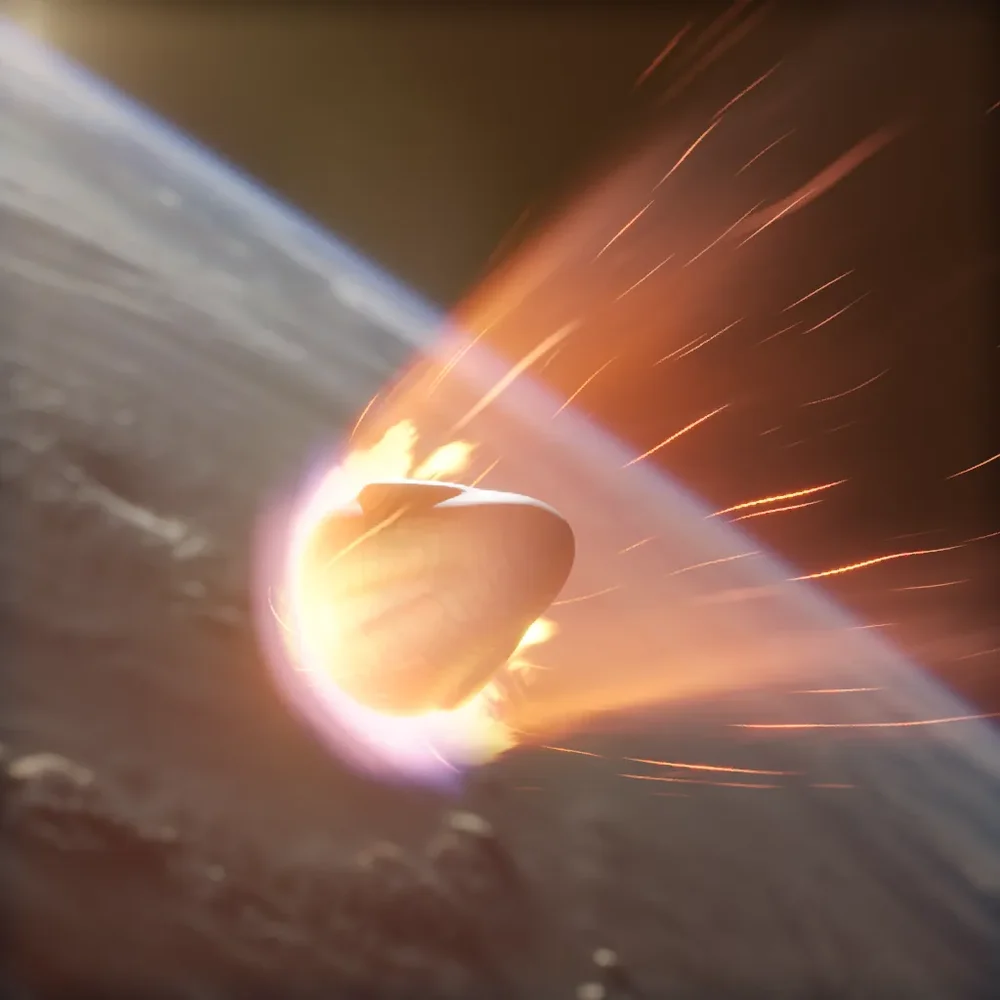 Fiery Reentry Trail - Animated