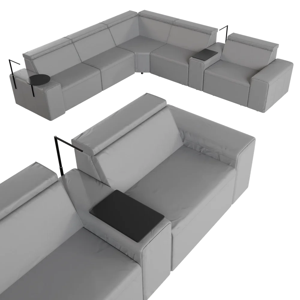 Carmelo Gray Leather Sofa