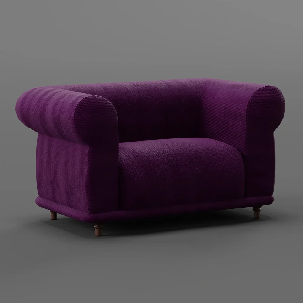 Wide Cloth Arm Chair