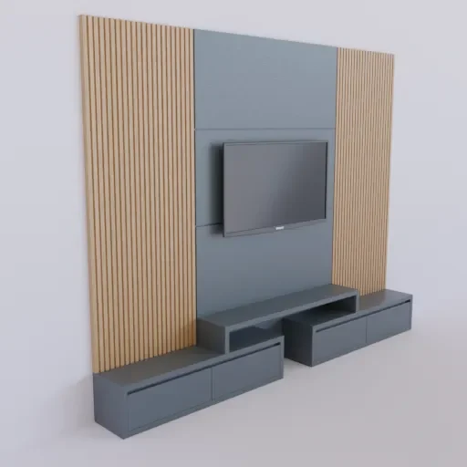 Wood And Blue Home Theater