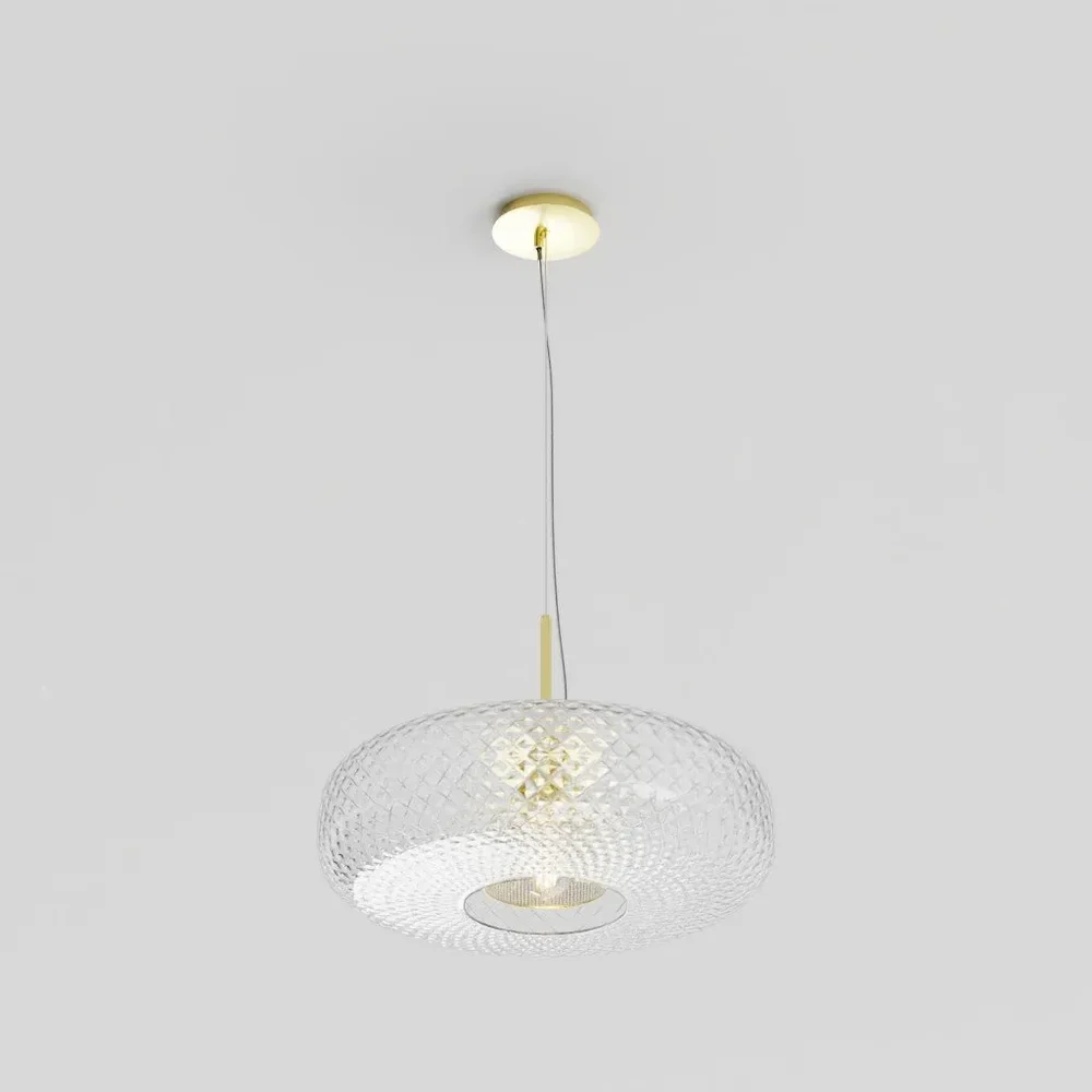 Glass And Brass Ceiling Light